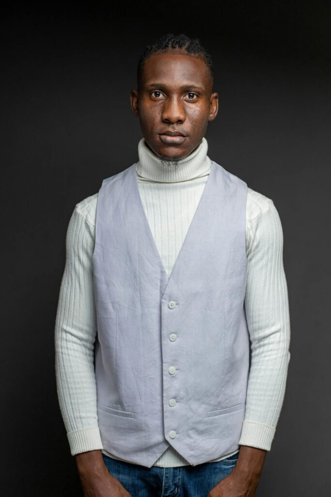 white turtleneck sweater men's outfit