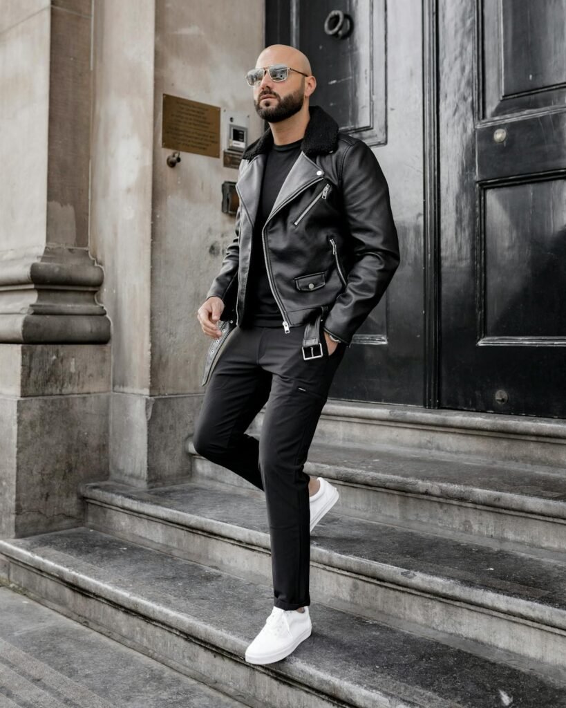 black jacket combination for men